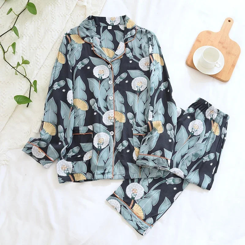 Luxurious pyjamas long-sleeve set for women | Priscilla -4