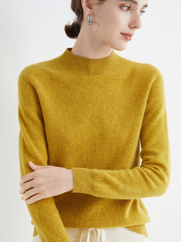 Turtleneck elegant cashmere sweater for women | Olenna -4