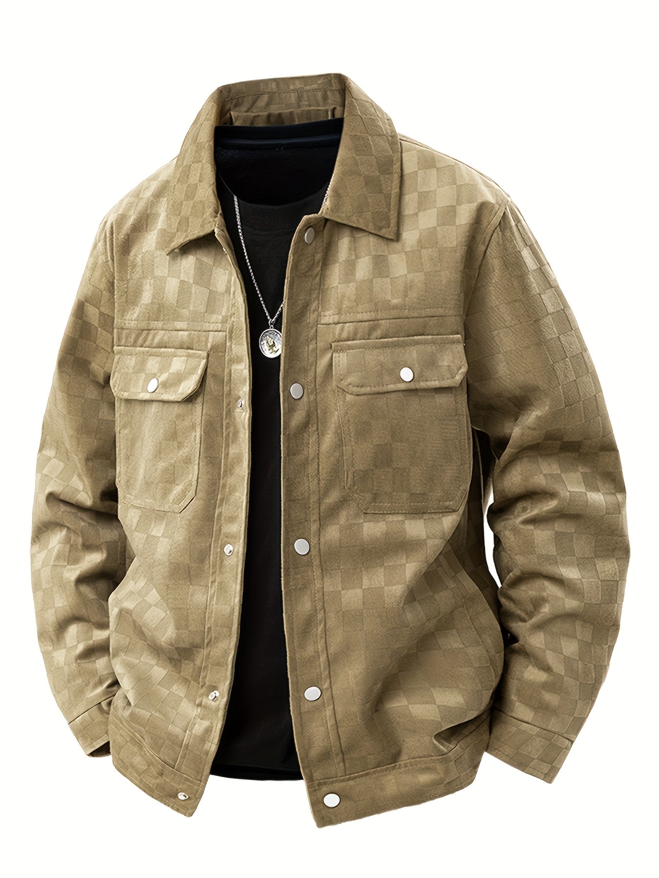 Mavrick checkered suede jacket for men -6