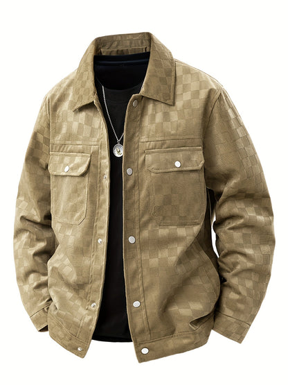 Mavrick checkered suede jacket for men -6