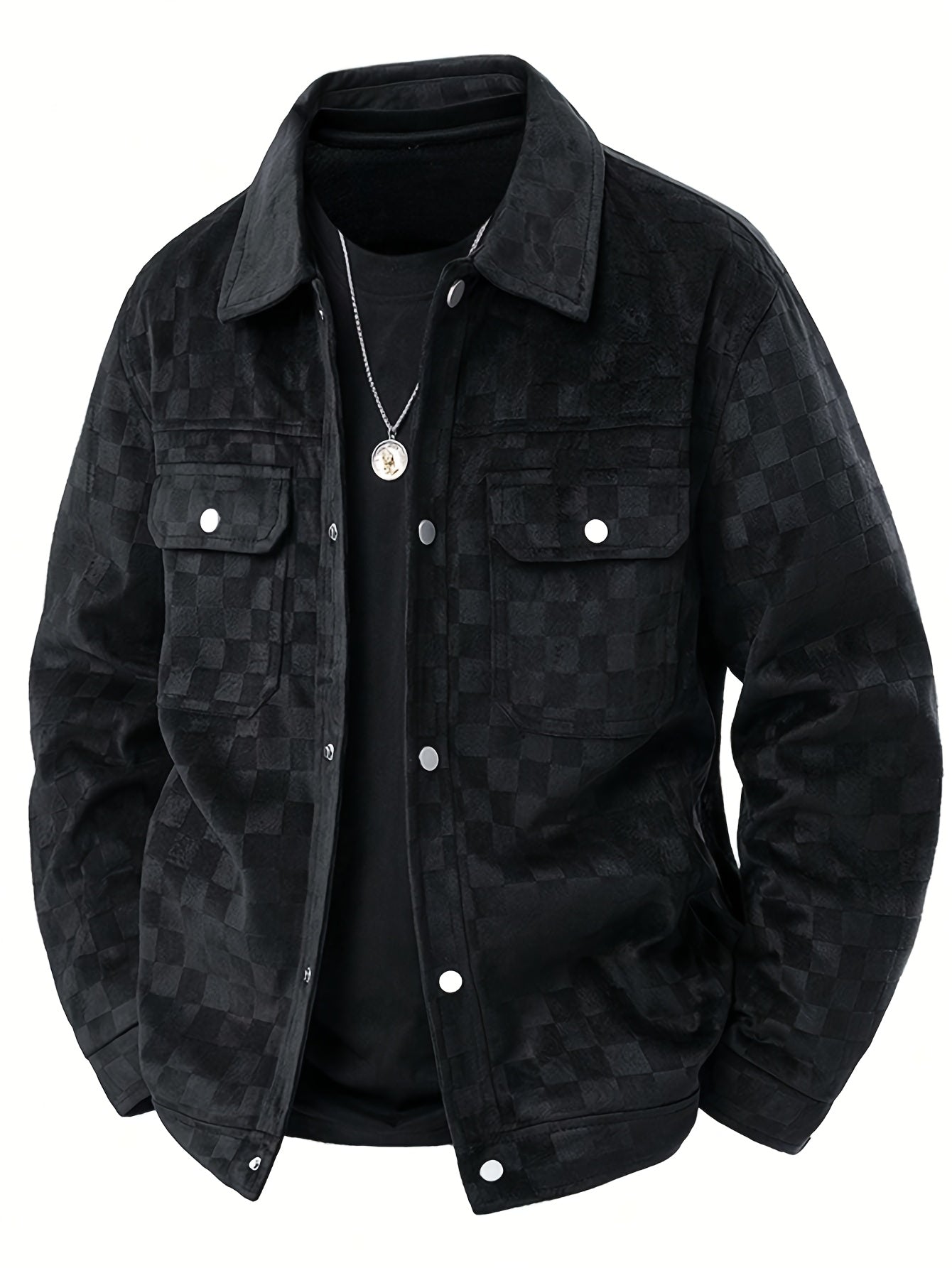 Mavrick checkered suede jacket for men -1