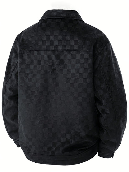 Mavrick checkered suede jacket for men -3