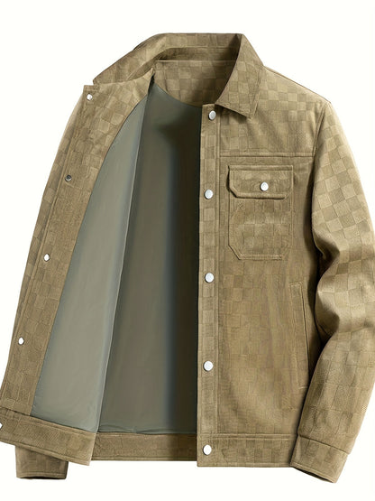 Mavrick checkered suede jacket for men -9