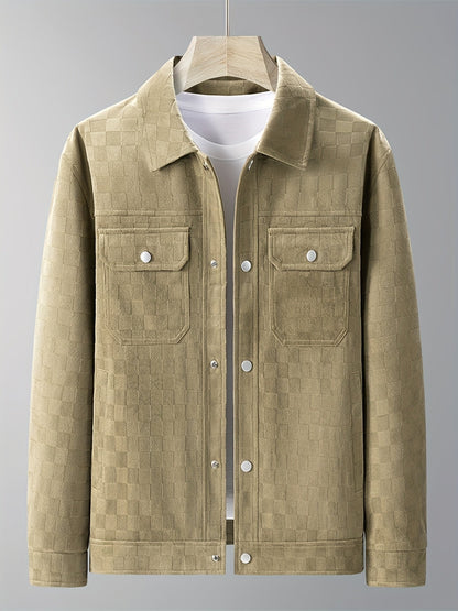 Mavrick checkered suede jacket for men -7