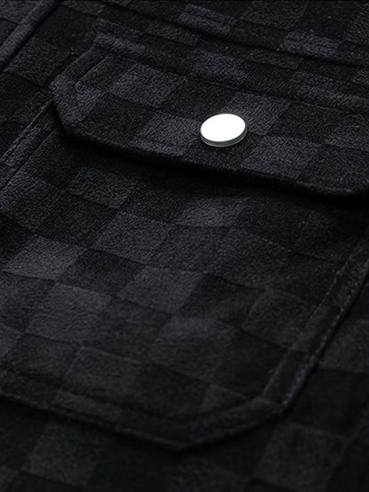 Mavrick checkered suede jacket for men -5
