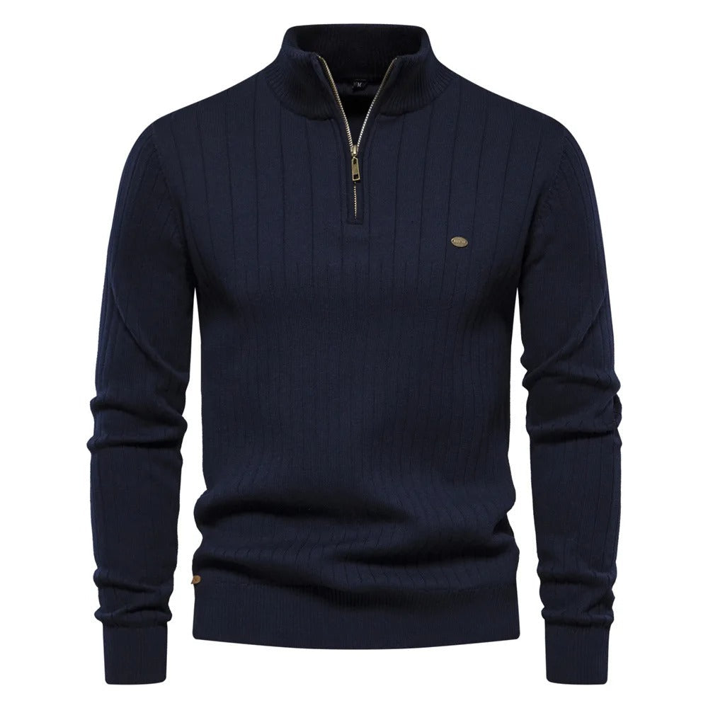 High collar zip-up sweater for men | Anthony -2