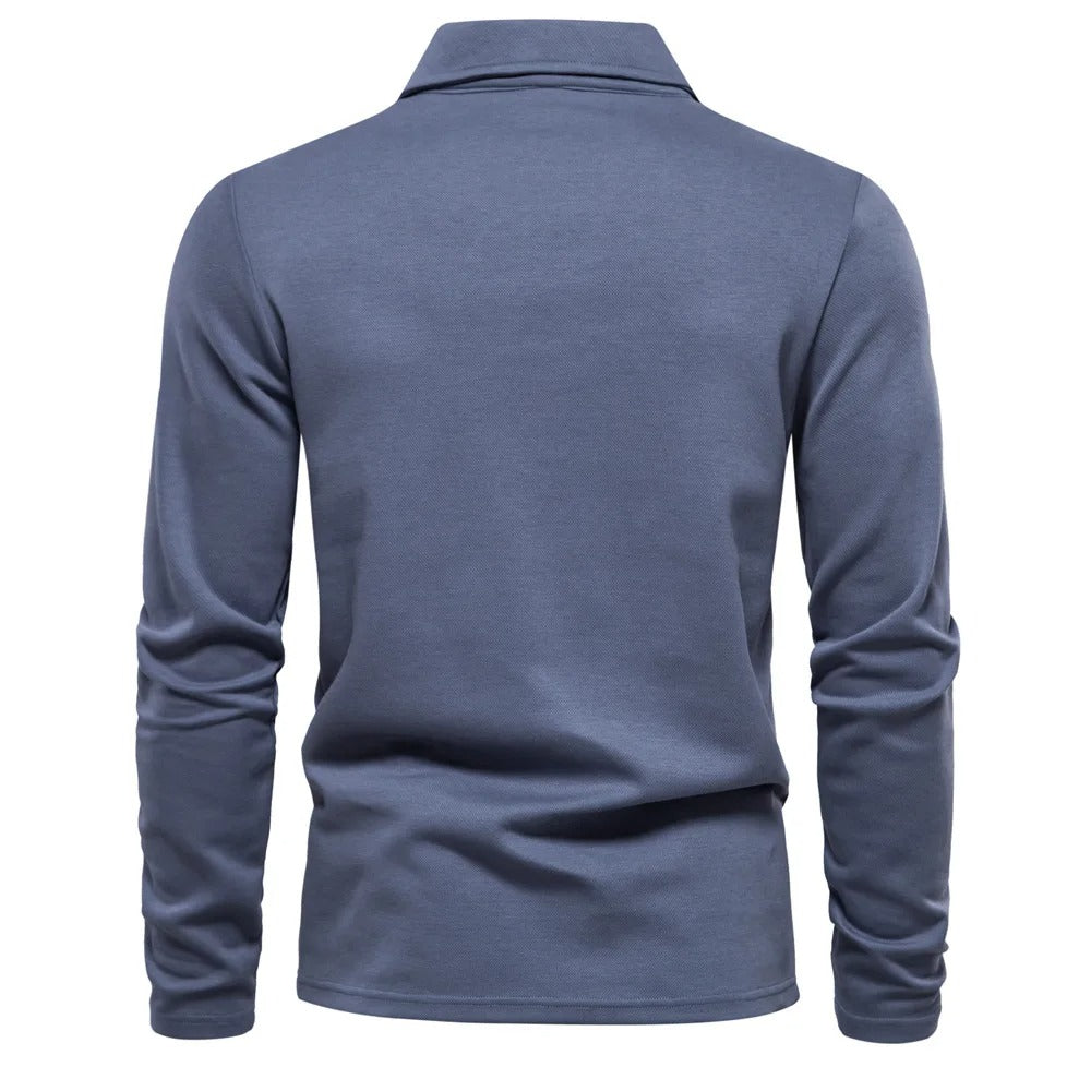Classic long-sleeve polo for men | Julien -5