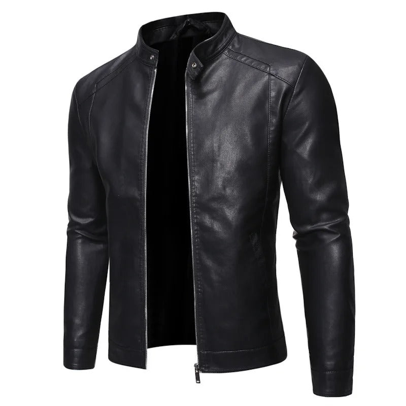 Elegant high collar jacket for men | Structured style -3