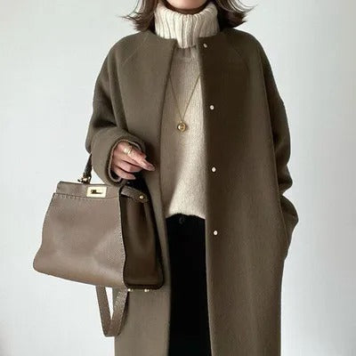 Straight elegant timeless coat for women | Anne Pairs -1