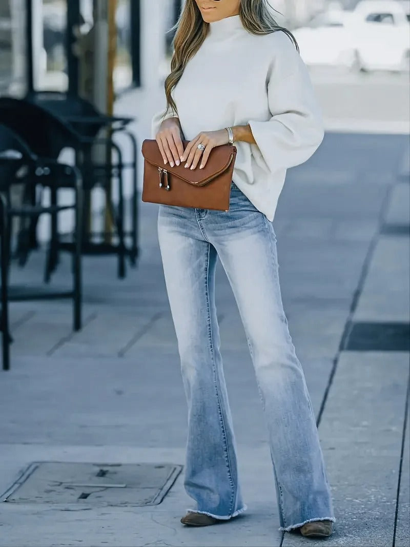Elegant boot cut jeans for women | Karine -3