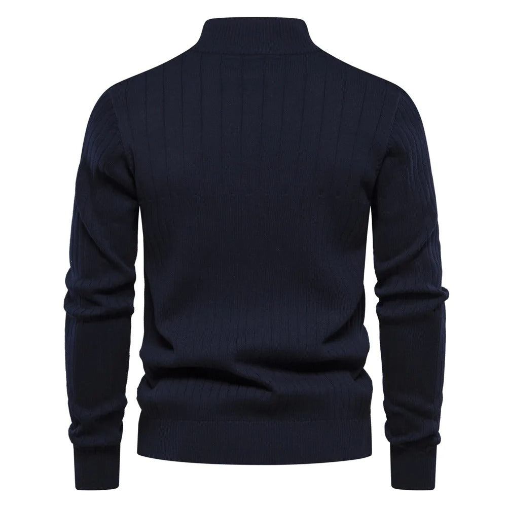 High collar zip-up sweater for men | Anthony -3