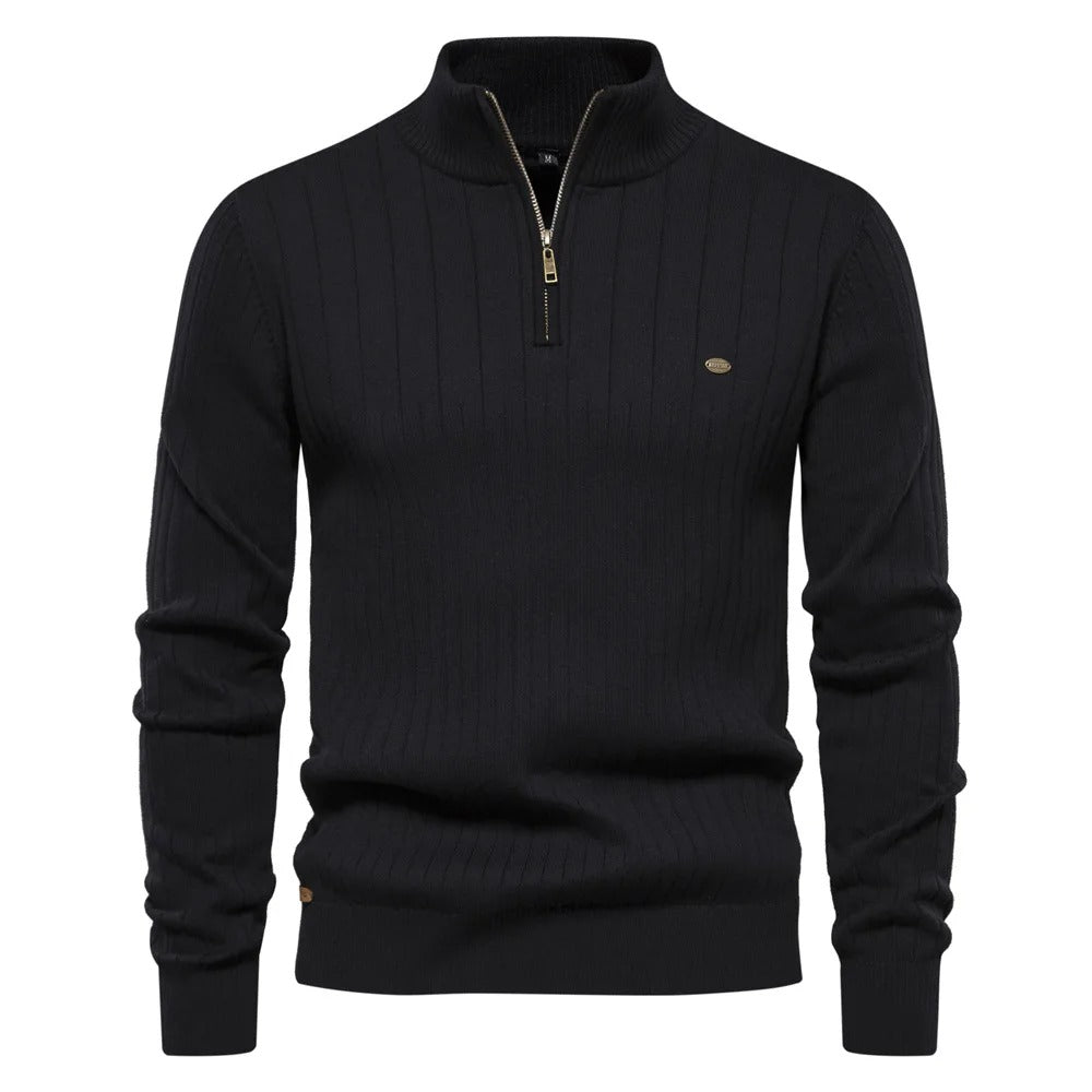 High collar zip-up sweater for men | Anthony -5