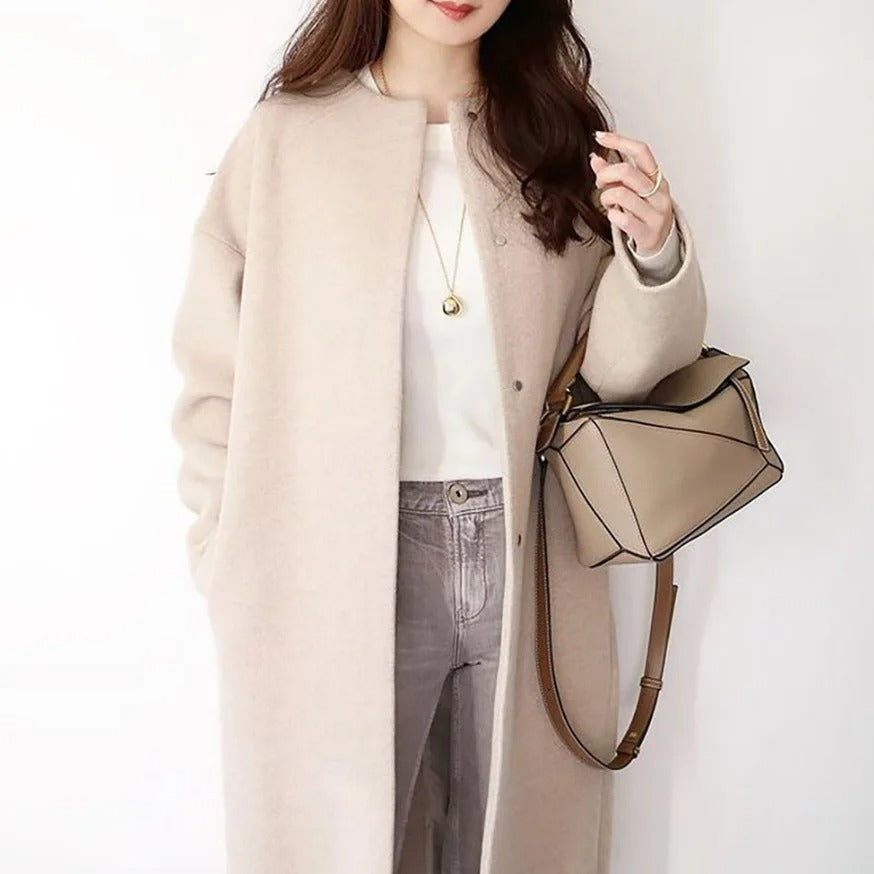 Straight elegant timeless coat for women | Anne Pairs -2