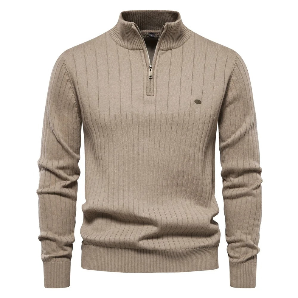 High collar zip-up sweater for men | Anthony -4