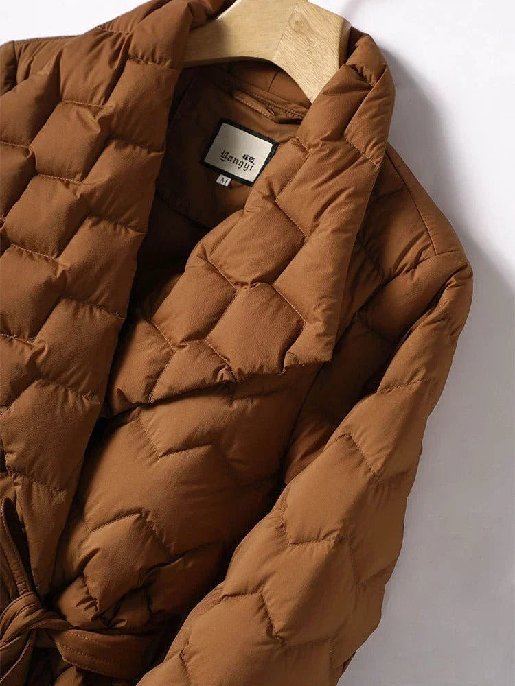 Elegant belt parka for women | Sofia -5