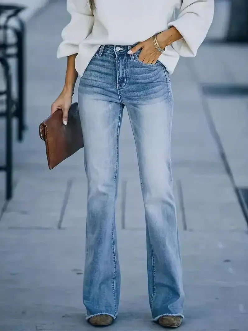 Elegant boot cut jeans for women | Karine -1