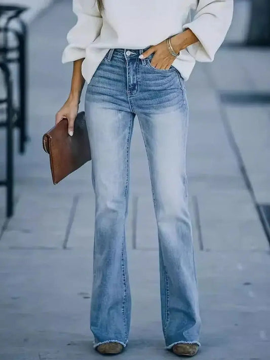 Elegant boot cut jeans for women | Karine -1