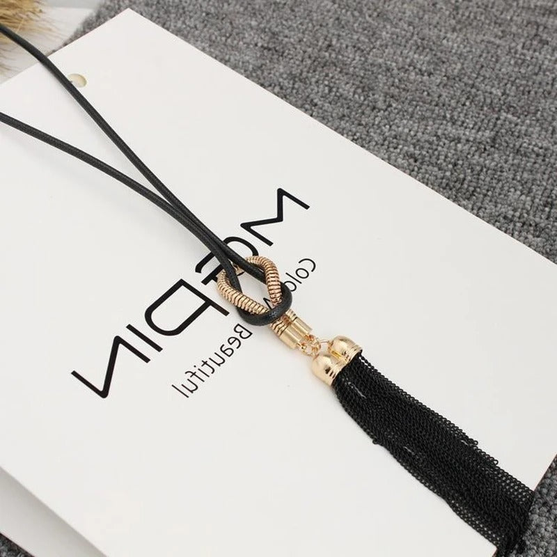 Pendant fringe necklace for women | Aria -3