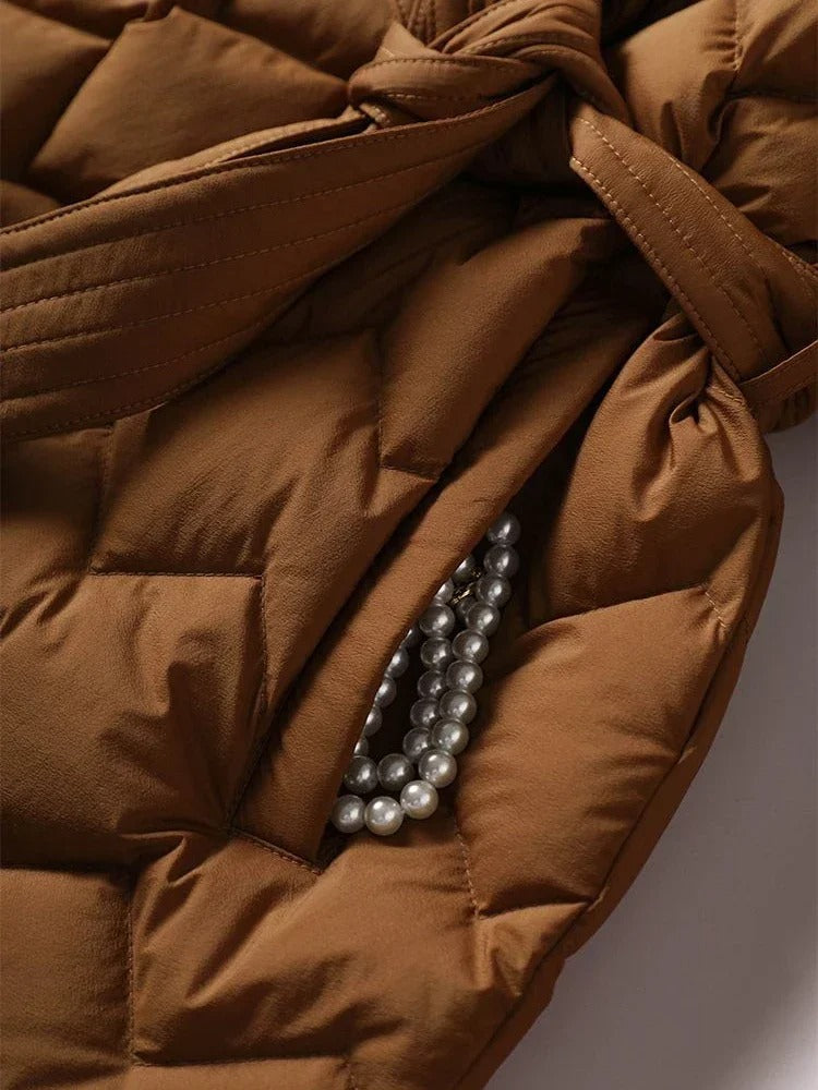 Elegant belt parka for women | Sofia -11