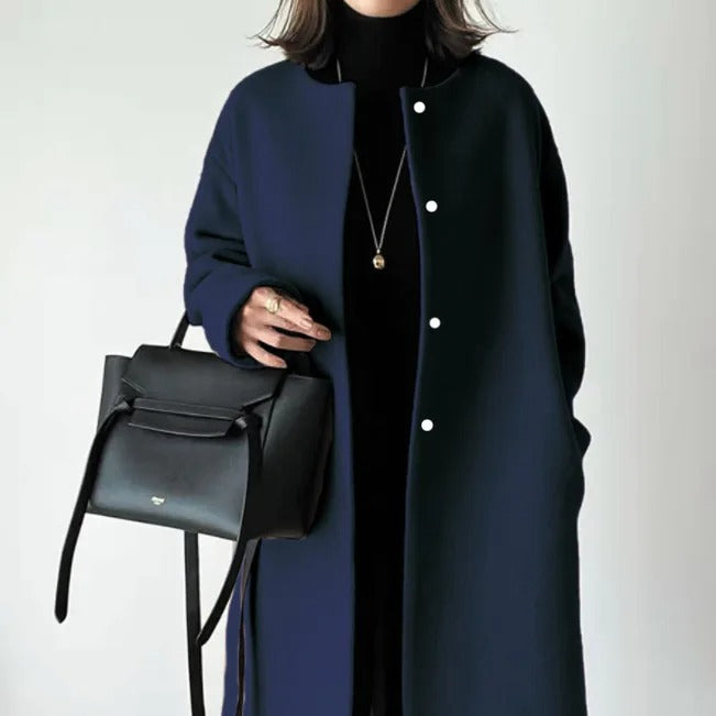 Straight elegant timeless coat for women | Anne Pairs -4