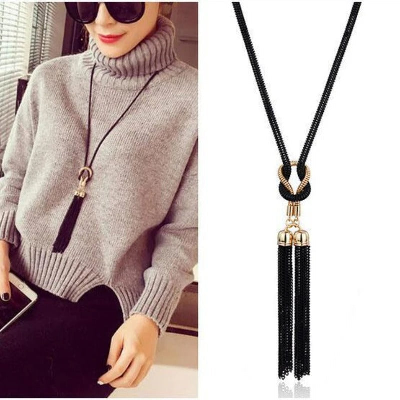 Pendant fringe necklace for women | Aria -2