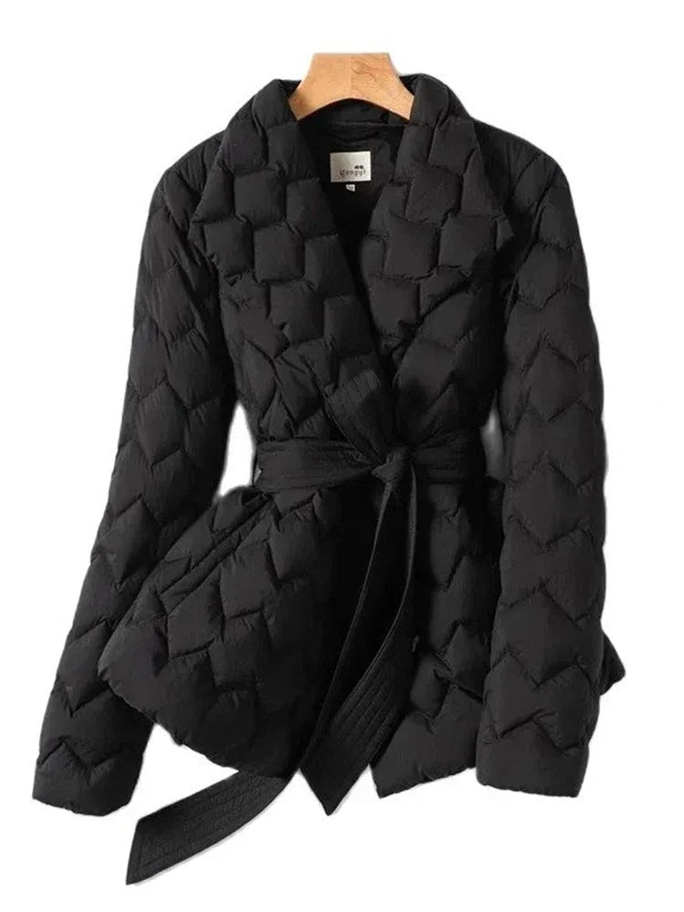 Elegant belt parka for women | Sofia -2