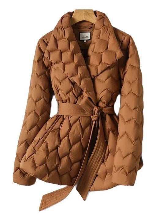 Elegant belt parka for women | Sofia -1