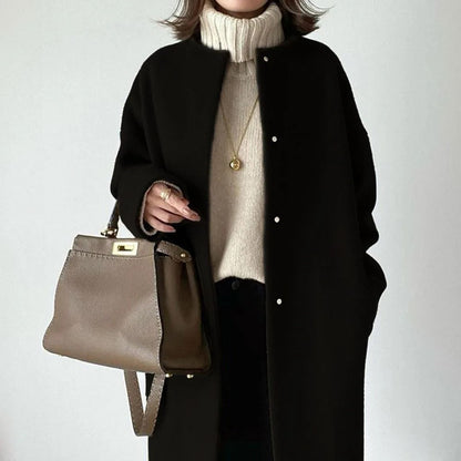 Straight elegant timeless coat for women | Anne Pairs -3
