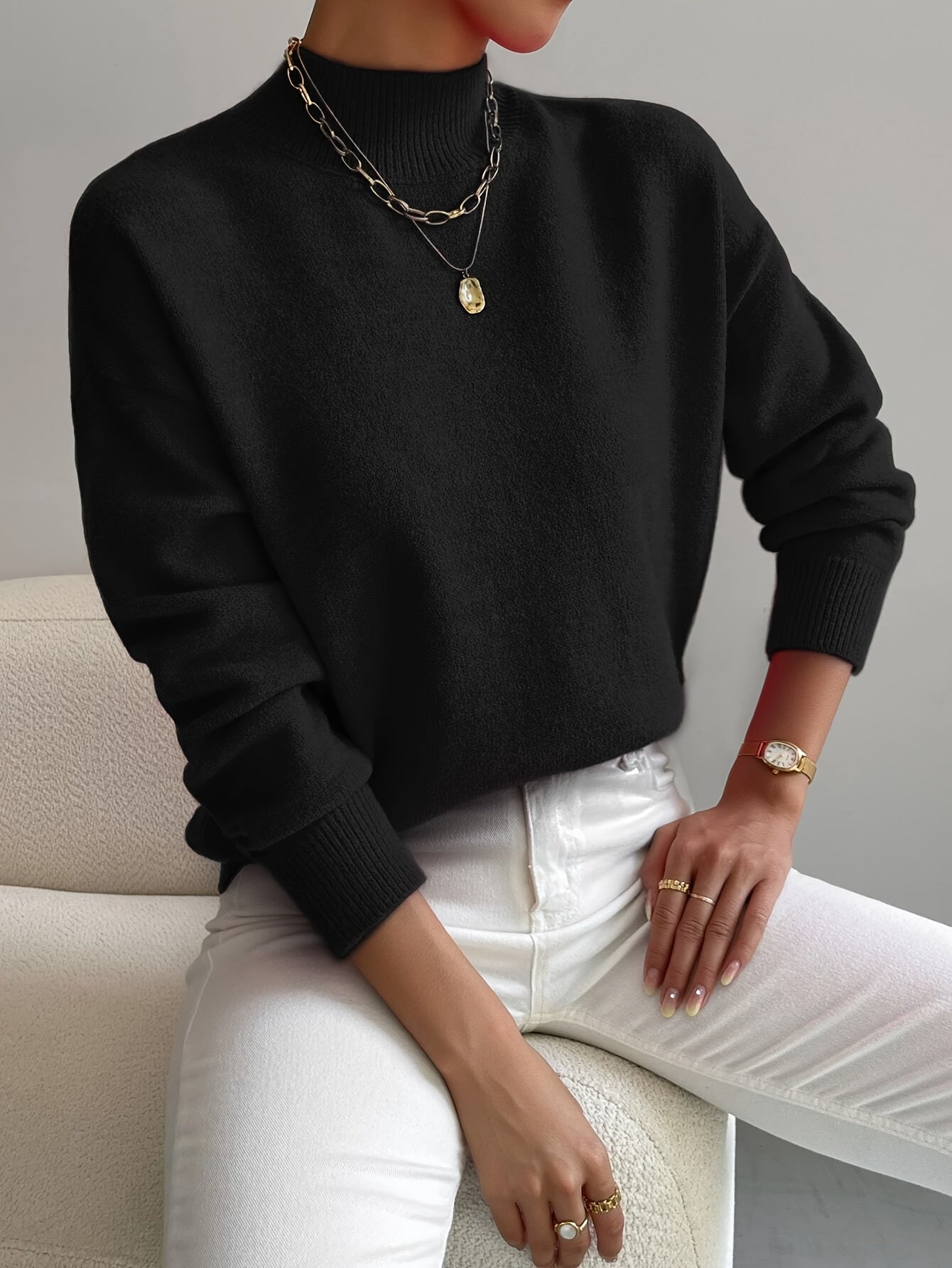 High collar sweater for women | Yvonne -5