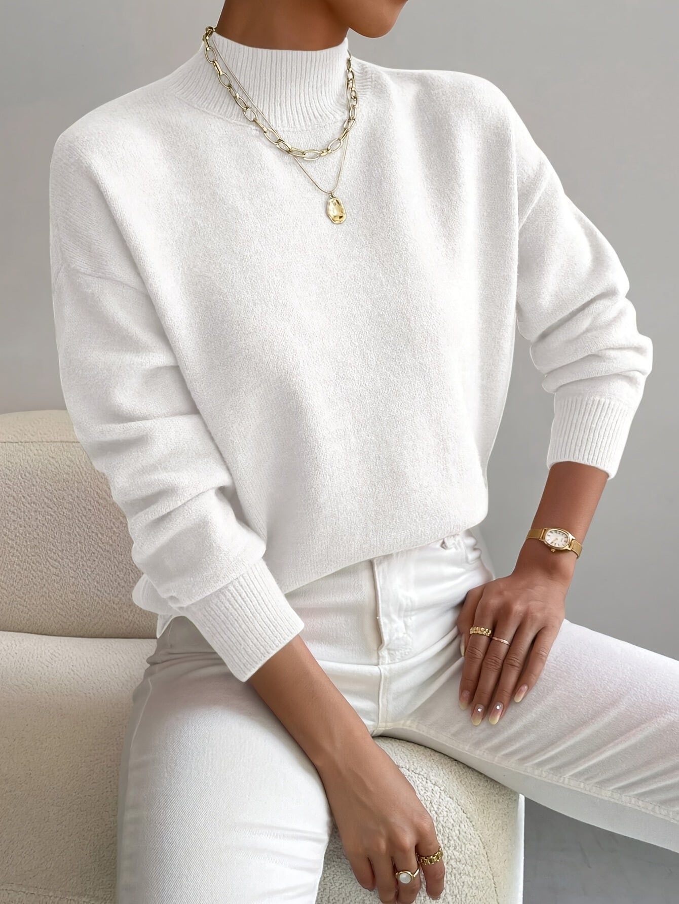 High collar sweater for women | Yvonne -1