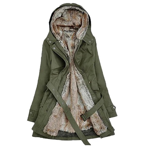 Winter hooded faux fur coat for women | Mila -7
