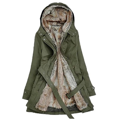 Winter hooded faux fur coat for women | Mila -7