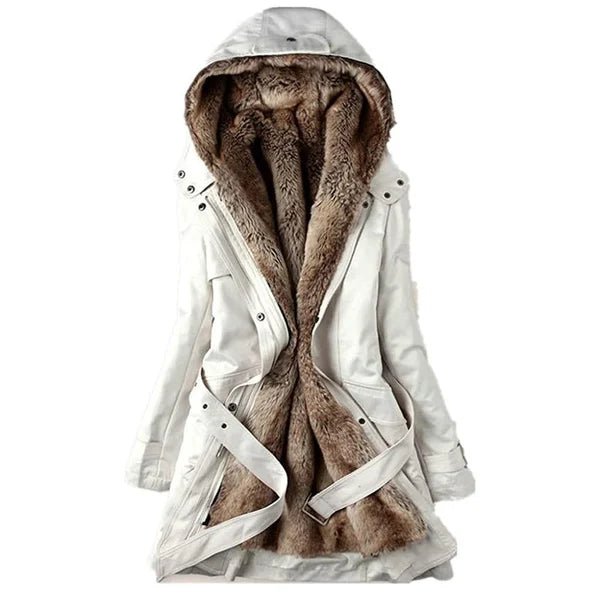Winter hooded faux fur coat for women | Mila -6