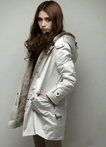 Winter hooded faux fur coat for women | Mila -2