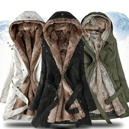 Winter hooded faux fur coat for women | Mila -5