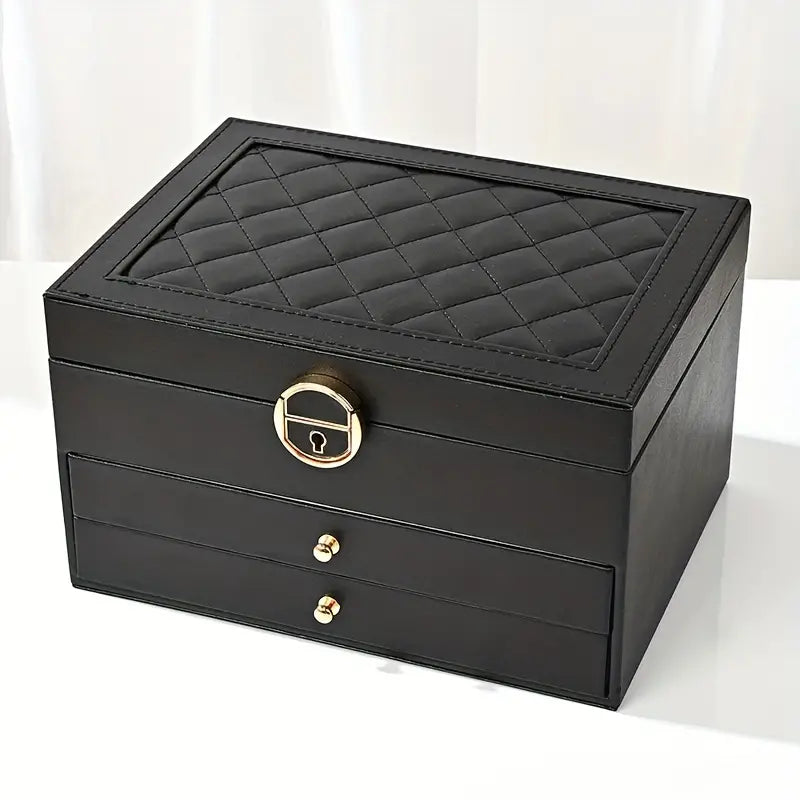 Coffret jewellery multicouche leather storage accessories for women -4