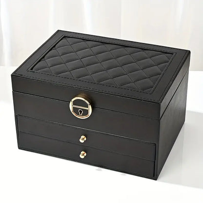 Coffret jewellery multicouche leather storage accessories for women -4