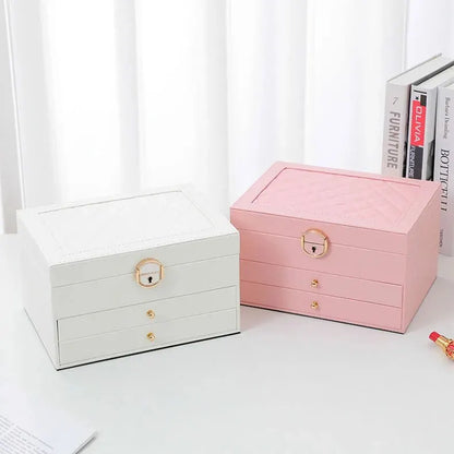 Coffret jewellery multicouche leather storage accessories for women -18