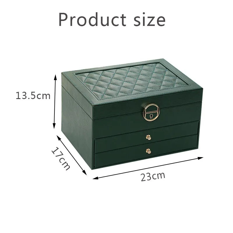 Coffret jewellery multicouche leather storage accessories for women -19