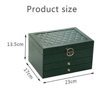 Coffret jewellery multicouche leather storage accessories for women -19