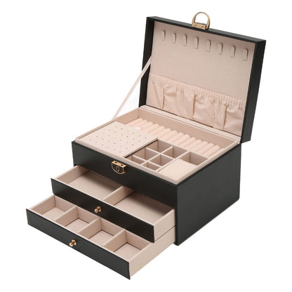 Coffret jewellery multicouche leather storage accessories for women -7