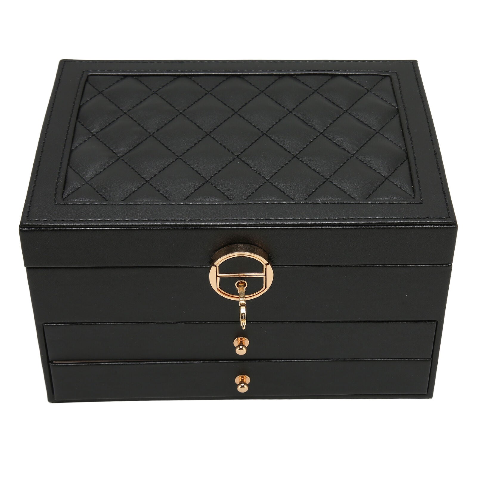 Coffret jewellery multicouche leather storage accessories for women -8