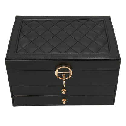 Coffret jewellery multicouche leather storage accessories for women -8