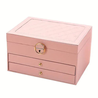 Coffret jewellery multicouche leather storage accessories for women -3