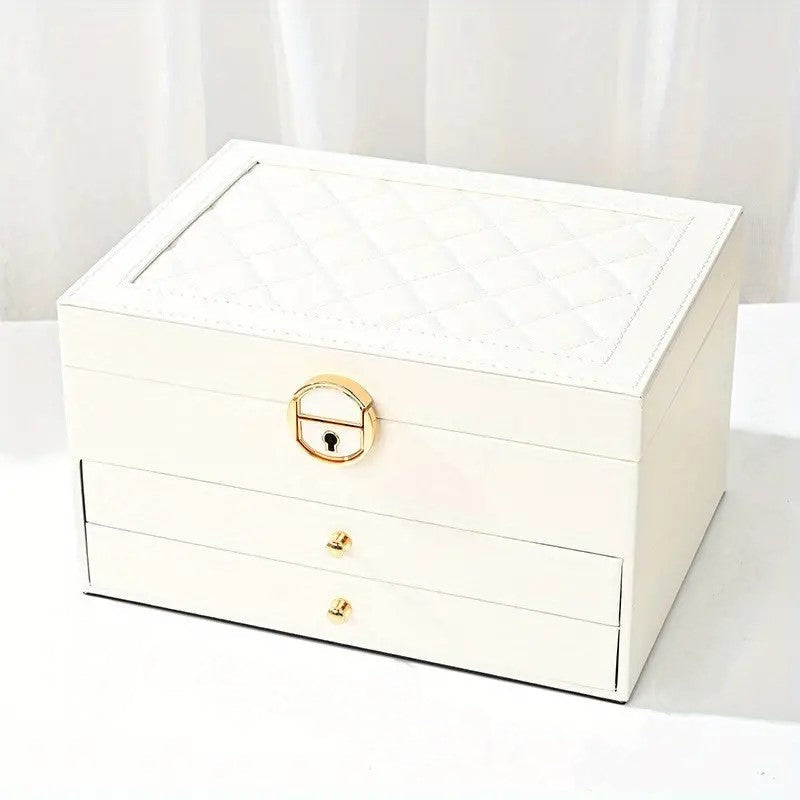 Coffret jewellery multicouche leather storage accessories for women -2