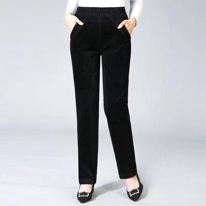 High-waisted comfortable cut trousers for women | Umber -2
