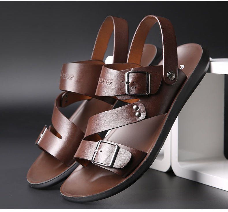 Straps leather sandals for men | Arden -3
