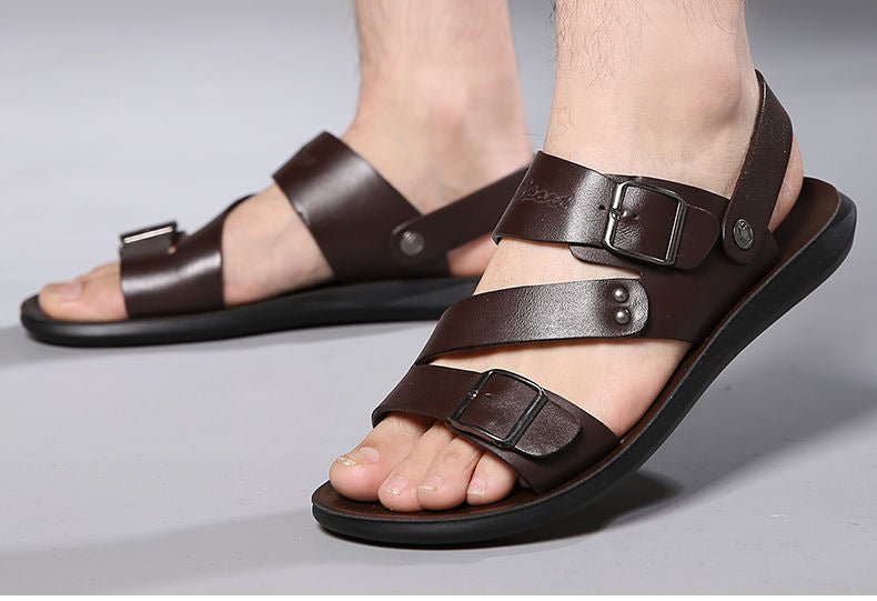 Straps leather sandals for men | Arden -2