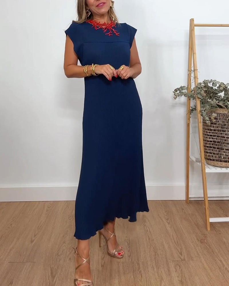 Pleated modern dress for women | Claudia -3
