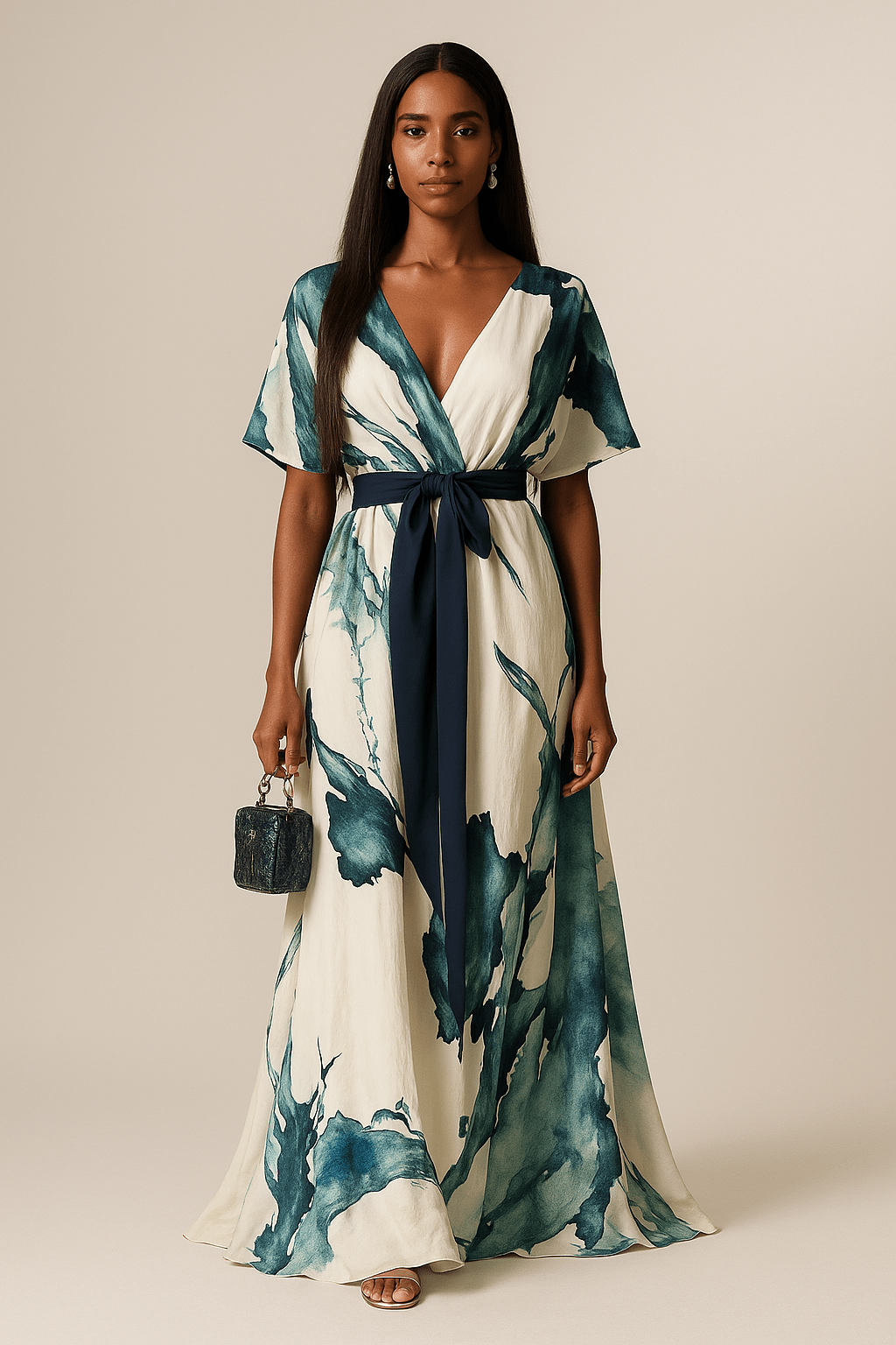 Watercolour elegant dress for women | Maxi -1